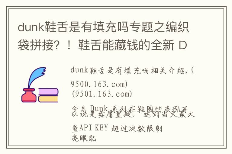 dunk鞋舌是有填充吗专题之编织袋拼接？！鞋舌能藏钱的全新 Dunk 明年发售