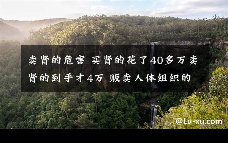 卖肾的危害 买肾的花了40多万卖肾的到手才4万 贩卖人体组织的16名成员获刑