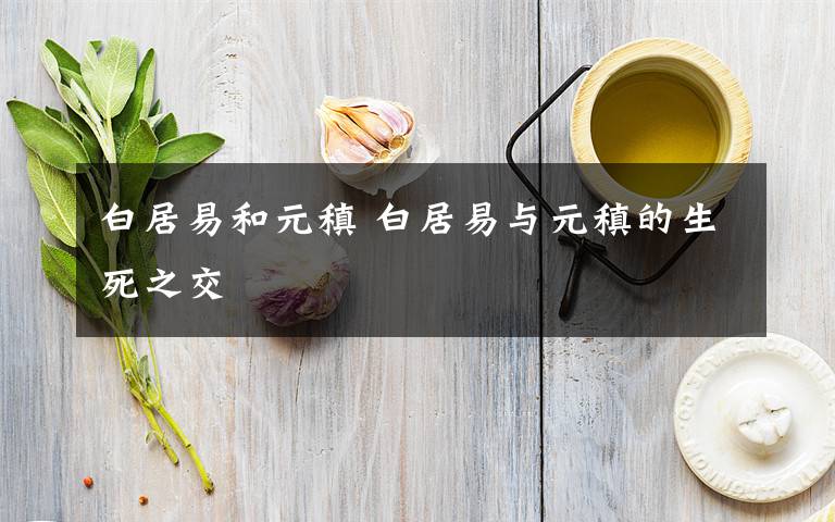 白居易和元稹 白居易与元稹的生死之交文章配图