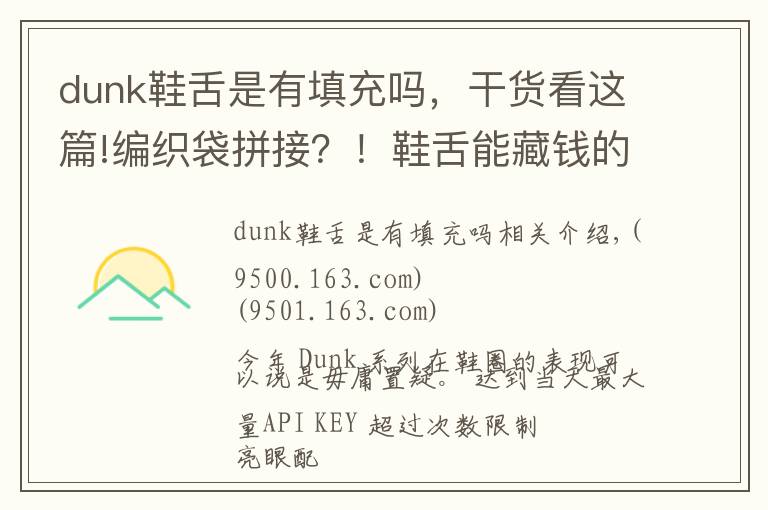 dunk鞋舌是有填充吗，干货看这篇!编织袋拼接？！鞋舌能藏钱的全新 Dunk 明年发售