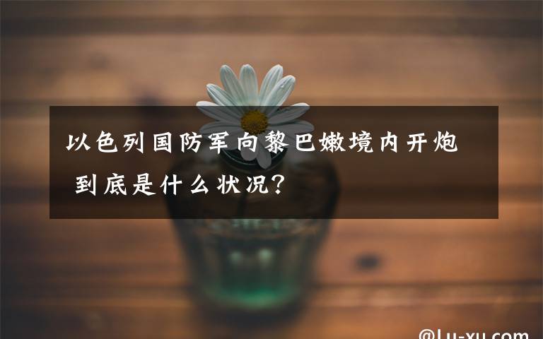 以色列国防军向黎巴嫩境内开炮 到底是什么状况？