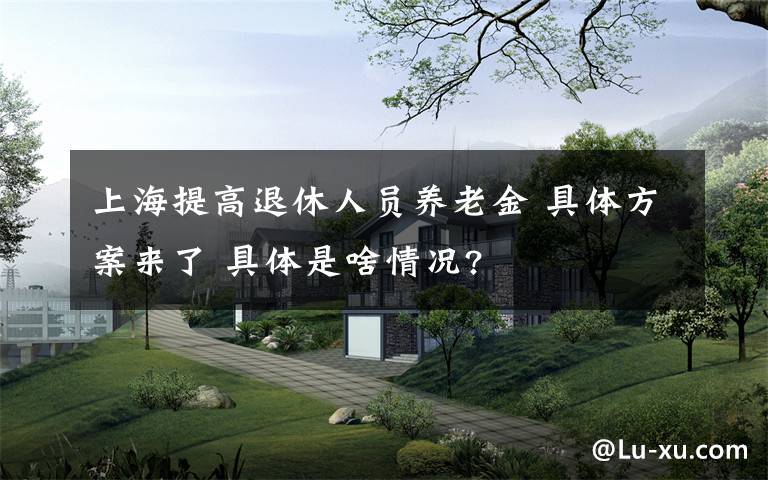 上海提高退休人员养老金 具体方案来了 具体是啥情况?