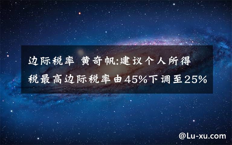 边际税率 黄奇帆:建议个人所得税最高边际税率由45%下调至25%文章配图
