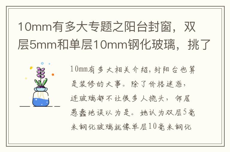 10mm有多大专题之阳台封窗，双层5mm和单层10mm钢化玻璃，挑了好几天，还是被坑了