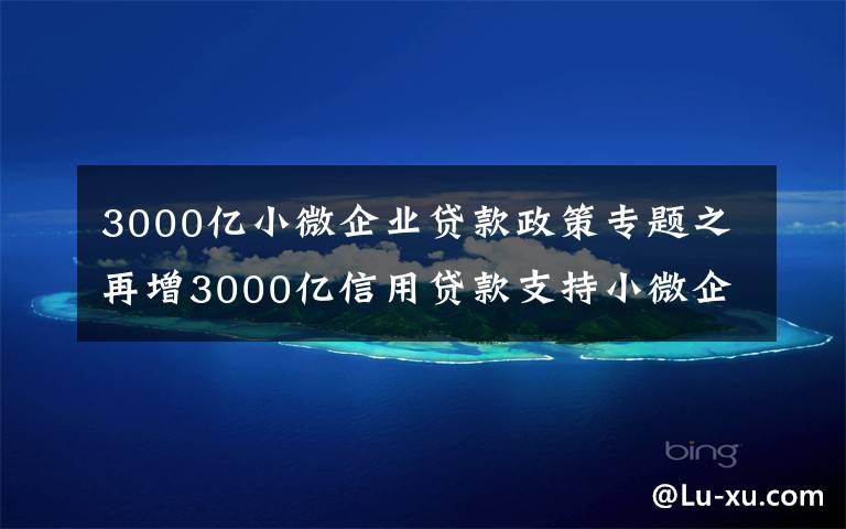 3000亿小微企业贷款政策专题之再增3000亿信用贷款支持小微企业，政策来了您准备好了吗