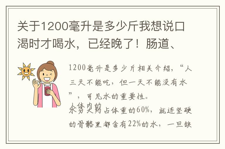 关于1200毫升是多少斤我想说口渴时才喝水，已经晚了！肠道、肾脏，甚至大脑都受伤！正确喝水指南请查收