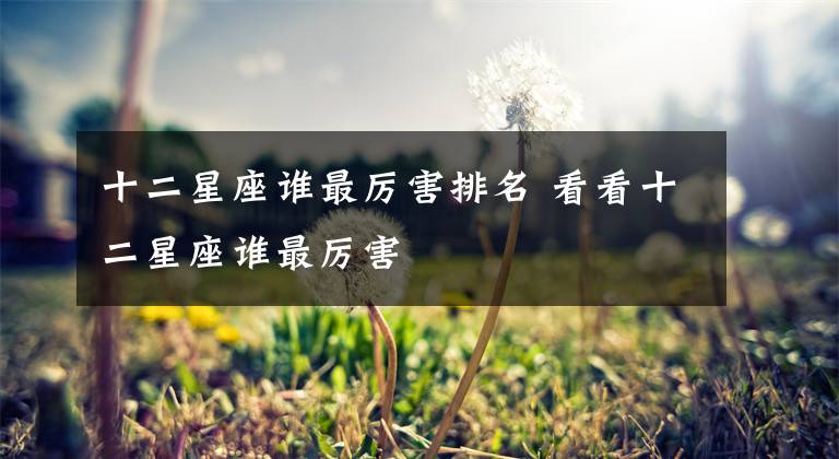 十二星座谁最厉害排名 看看十二星座谁最厉害文章配图