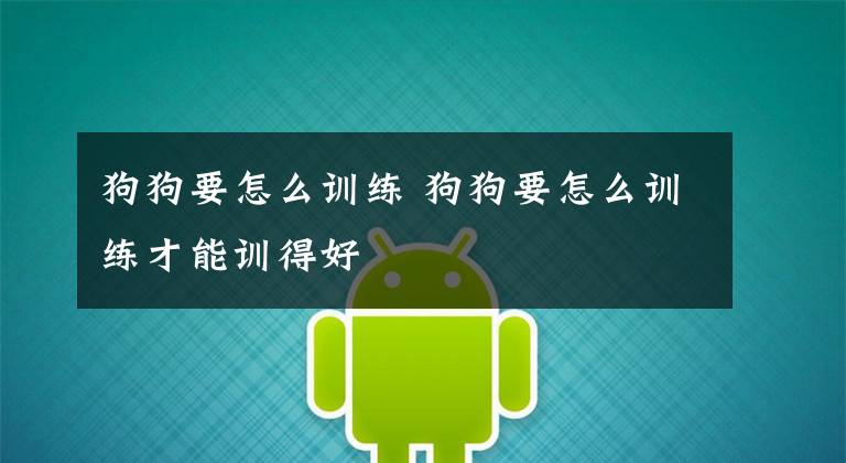 狗狗要怎么训练 狗狗要怎么训练才能训得好文章配图