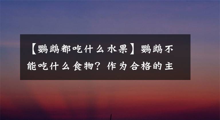 【鹦鹉都吃什么水果】鹦鹉不能吃什么食物？作为合格的主人，饲养宠物的过程需要细心的注意文章配图