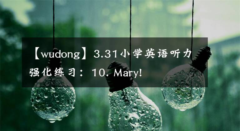 【wudong】3.31小学英语听力强化练习：10. Mary!