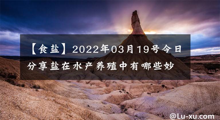 【食盐】2022年03月19号今日分享盐在水产养殖中有哪些妙用？