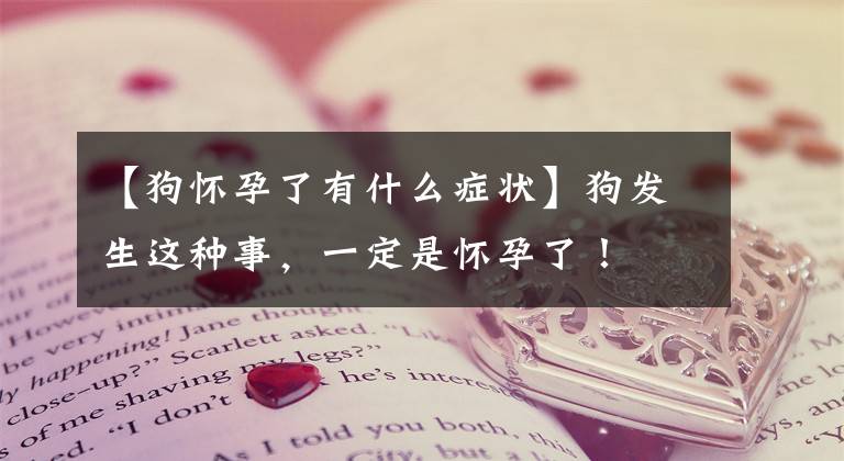 【狗怀孕了有什么症状】狗发生这种事，一定是怀孕了！文章配图
