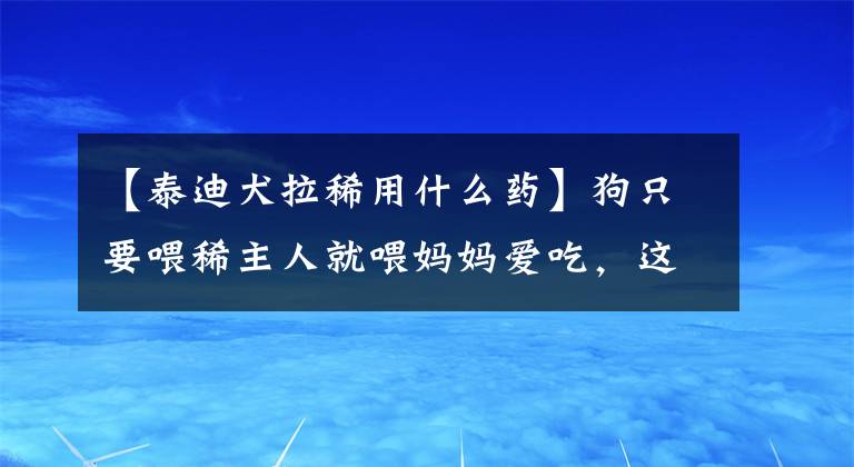 【泰迪犬拉稀用什么药】狗只要喂稀主人就喂妈妈爱吃，这种药真的很神奇吗？文章配图