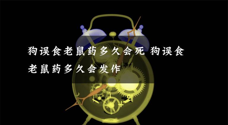 狗误食老鼠药多久会死 狗误食老鼠药多久会发作文章配图