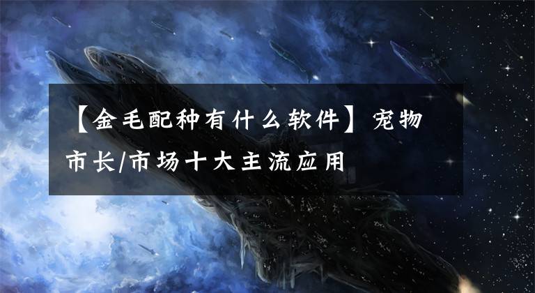 【金毛配种有什么软件】宠物市长/市场十大主流应用文章配图