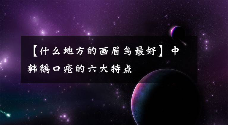 【什么地方的画眉鸟最好】中韩鹅口疮的六大特点文章配图