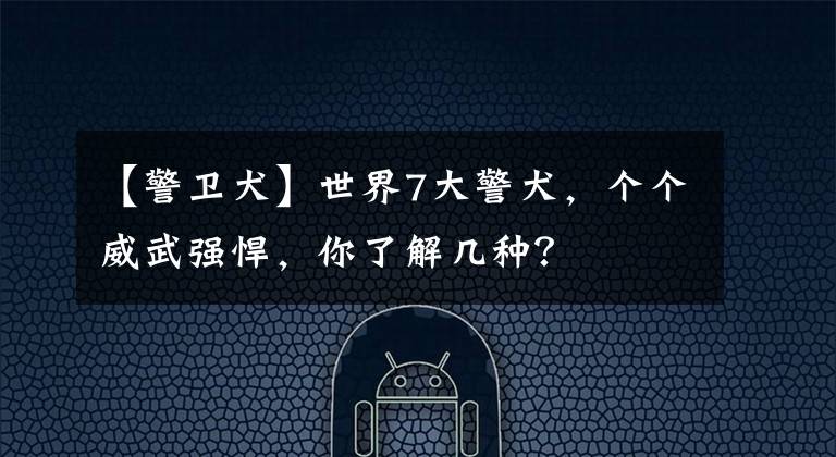 【警卫犬】世界7大警犬，个个威武强悍，你了解几种？