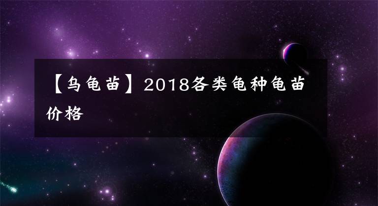 【乌龟苗】2018各类龟种龟苗价格