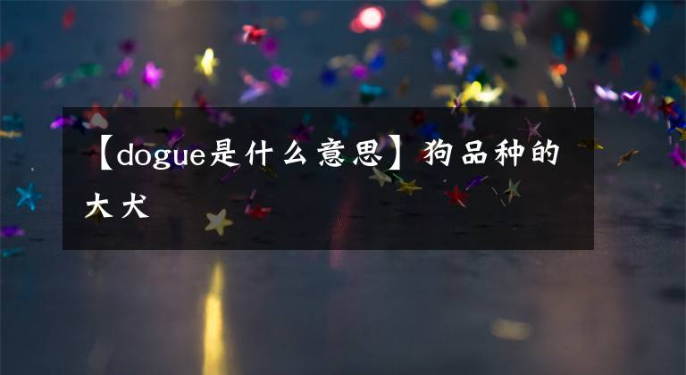 【dogue是什么意思】狗品种的大犬