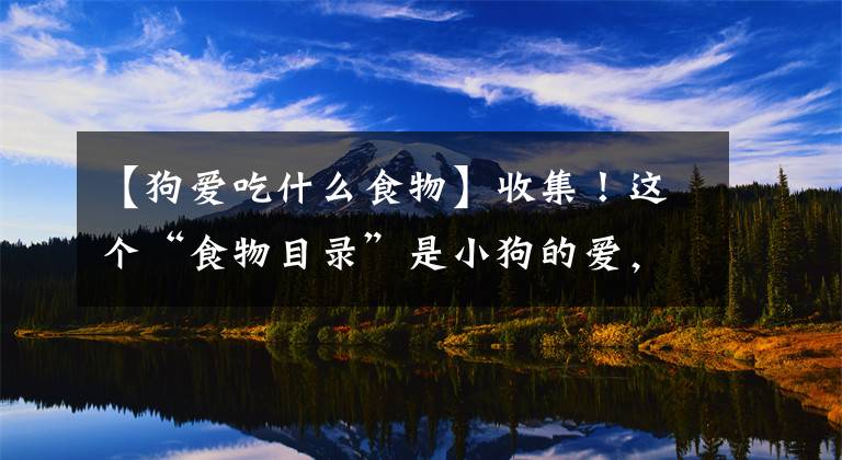 【狗爱吃什么食物】收集！这个“食物目录”是小狗的爱，口水都在磨磨蹭蹭。文章配图