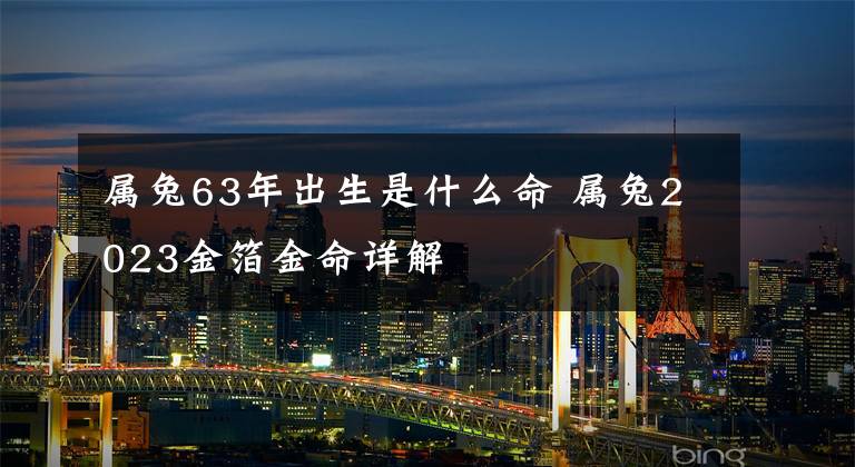 属兔63年出生是什么命 属兔2023金箔金命详解