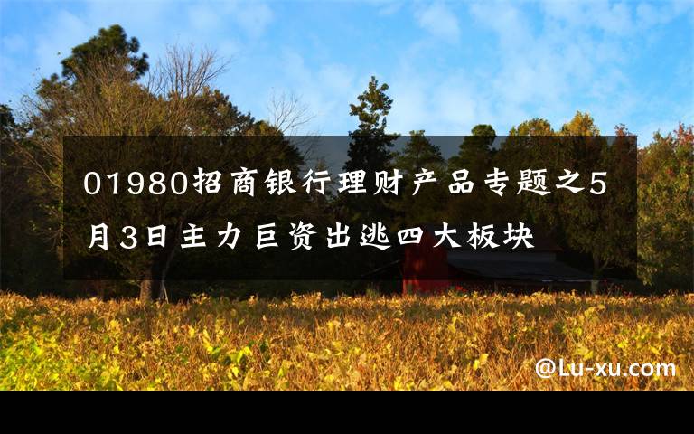 01980招商银行理财产品专题之5月3日主力巨资出逃四大板块