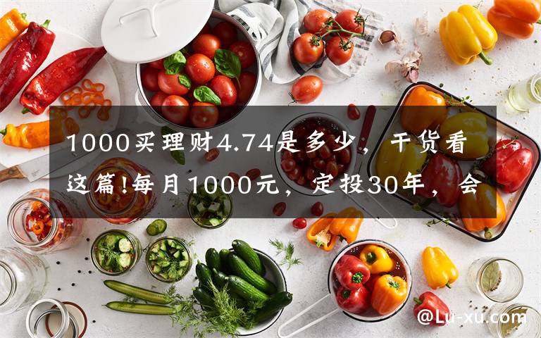 1000买理财4.74是多少，干货看这篇!每月1000元，定投30年，会怎样？