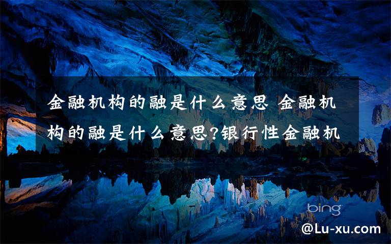 金融机构的融是什么意思 金融机构的融是什么意思?银行性金融机构文章配图