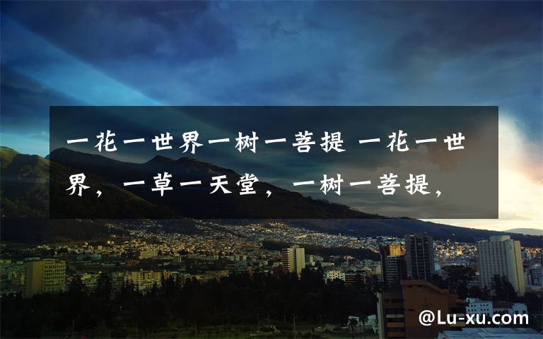 一花一世界一树一菩提 一花一世界,一草一天堂,一树一菩提,一叶一如来,一砂一极乐,一石一乾坤,一方一净土,一笑一尘缘,一念一清净文章配图 一花一世界一树一菩提 一花一世界,一草一天堂,一树一菩提,一叶一如来,一砂一极乐,一石一乾坤,一方一净土,一笑一尘缘,一念一清净文章配图