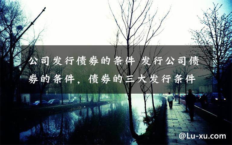 公司发行债券的条件 发行公司债券的条件，债券的三大发行条件文章配图