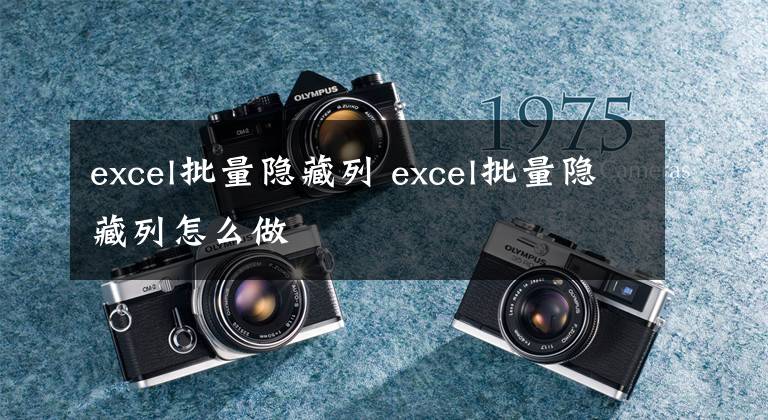 excel批量隐藏列 excel批量隐藏列怎么做文章配图