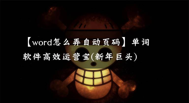 【word怎么弄自动页码】单词软件高效运营宝(新年巨头)文章配图