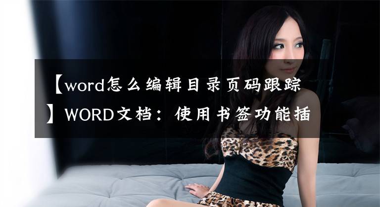【word怎么编辑目录页码跟踪】WORD文档：使用书签功能插入超链接和页码。我们不知道太多文章配图