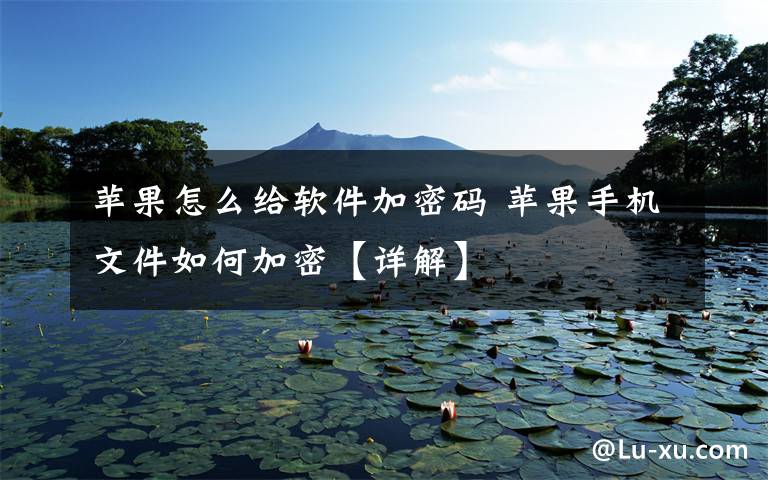 苹果怎么给软件加密码 苹果手机文件如何加密【详解】文章配图