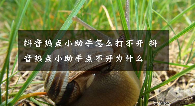 抖音热点小助手怎么打不开 抖音热点小助手点不开为什么文章配图