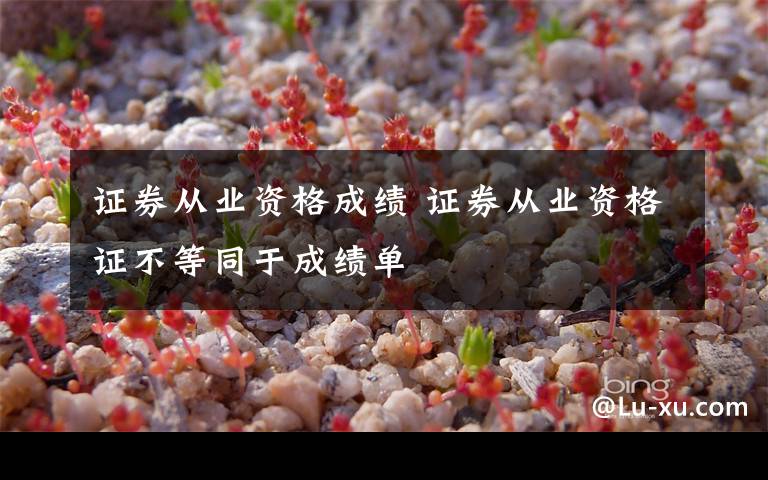 证券从业资格成绩 证券从业资格证不等同于成绩单文章配图