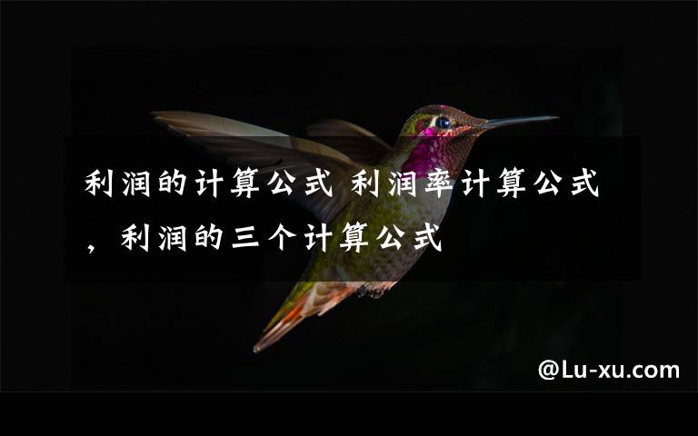 利润的计算公式 利润率计算公式，利润的三个计算公式文章配图