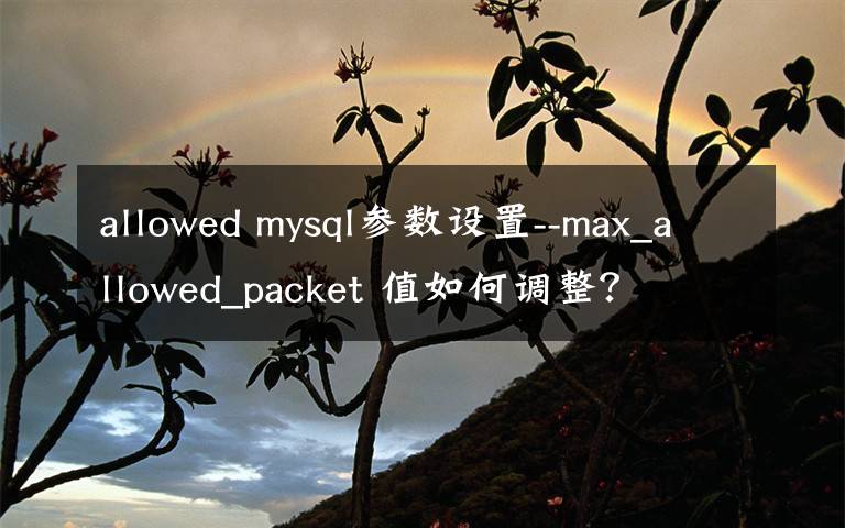 allowed mysql参数设置--max_allowed_packet 值如何调整？文章配图