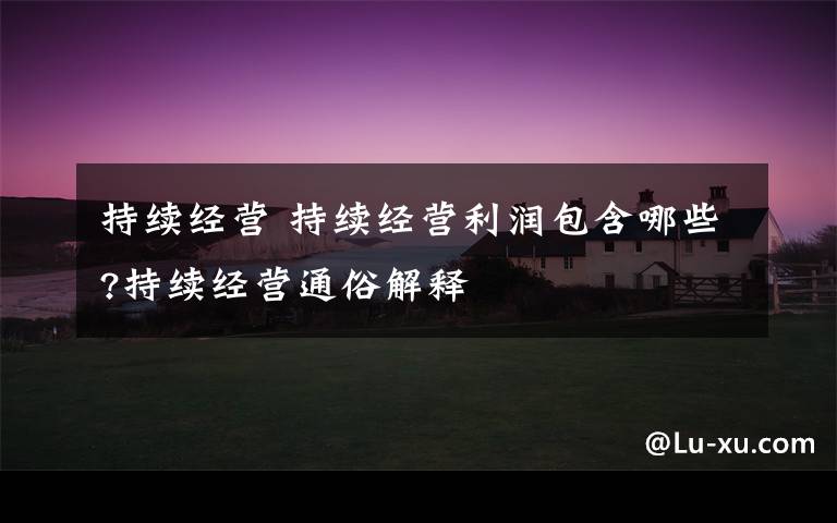 持续经营 持续经营利润包含哪些?持续经营通俗解释文章配图