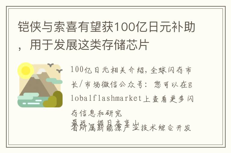 铠侠与索喜有望获100亿日元补助，用于发展这类存储芯片