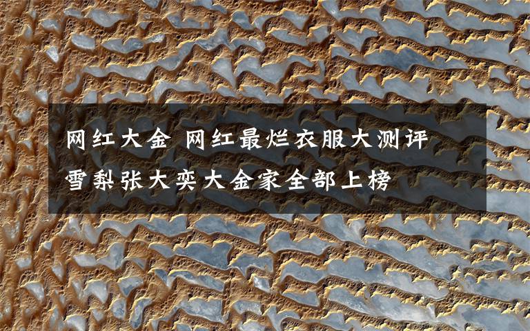 网红大金 网红最烂衣服大测评 雪梨张大奕大金家全部上榜文章配图