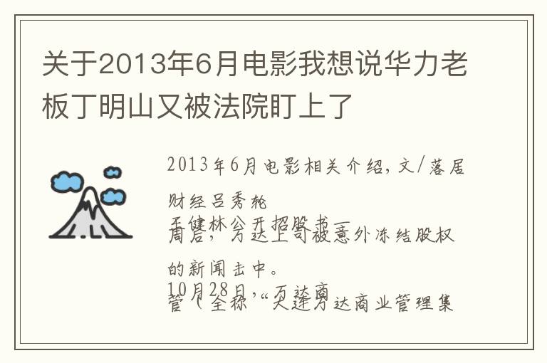 关于2013年6月电影我想说华力老板丁明山又被法院盯上了