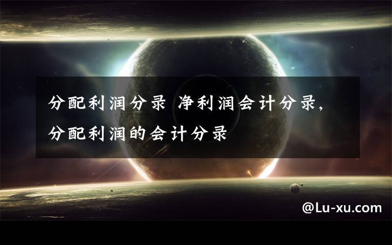 分配利润分录 净利润会计分录,分配利润的会计分录文章配图