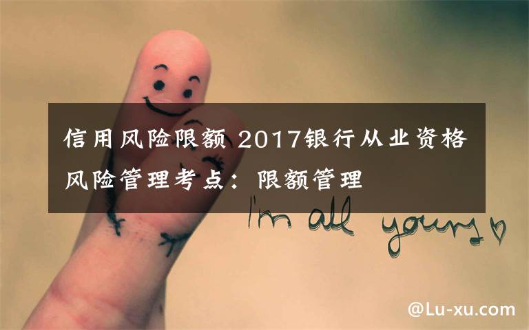 信用风险限额 2017银行从业资格风险管理考点：限额管理文章配图