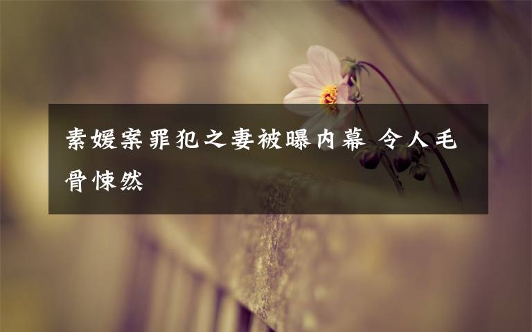 素媛案罪犯之妻被曝内幕 令人毛骨悚然文章配图