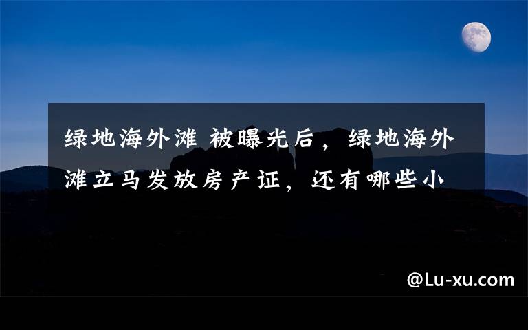 绿地海外滩 被曝光后，绿地海外滩立马发放房产证，还有哪些小区待维权？