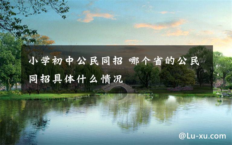 小学初中公民同招 哪个省的公民同招具体什么情况文章配图