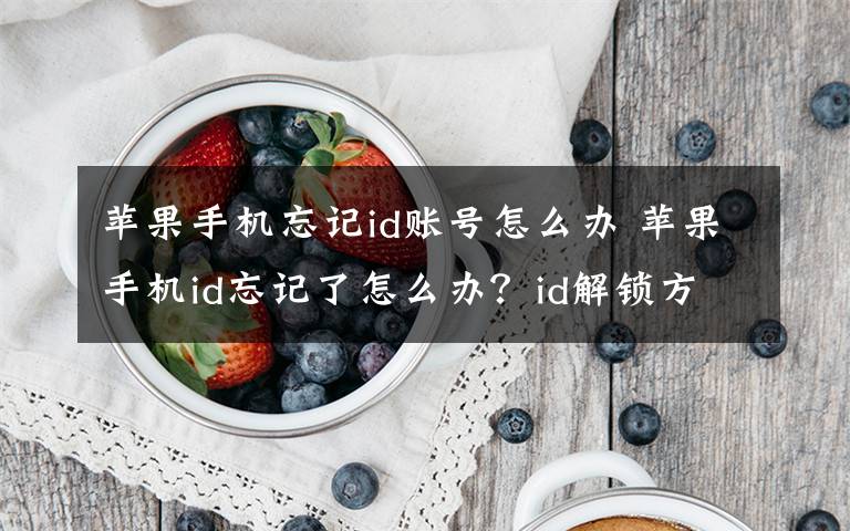苹果手机忘记id账号怎么办 苹果手机id忘记了怎么办？id解锁方法文章配图