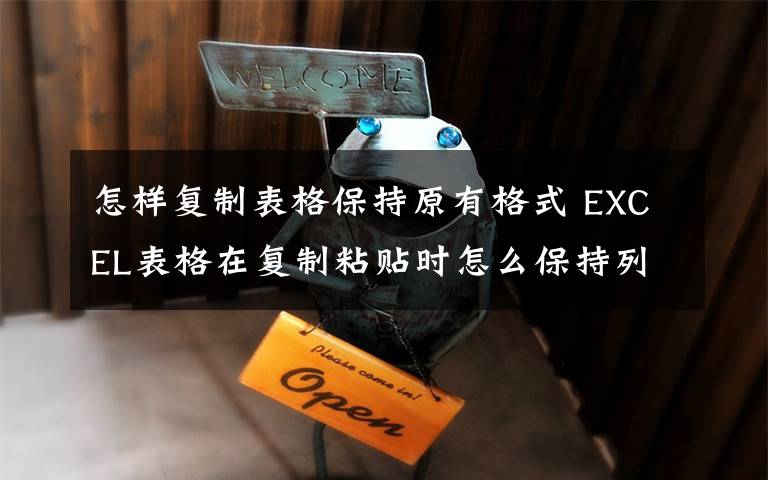 怎样复制表格保持原有格式 EXCEL表格在复制粘贴时怎么保持列宽不变文章配图