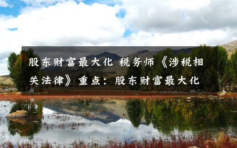 股东财富最大化 税务师《涉税相关法律》重点：股东财富最大化文章配图